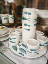 Load image into Gallery viewer, Servizio 6 bicchieri, Brocca e piatto vassoio/Service 6 glasses, pitcher and tray plate
